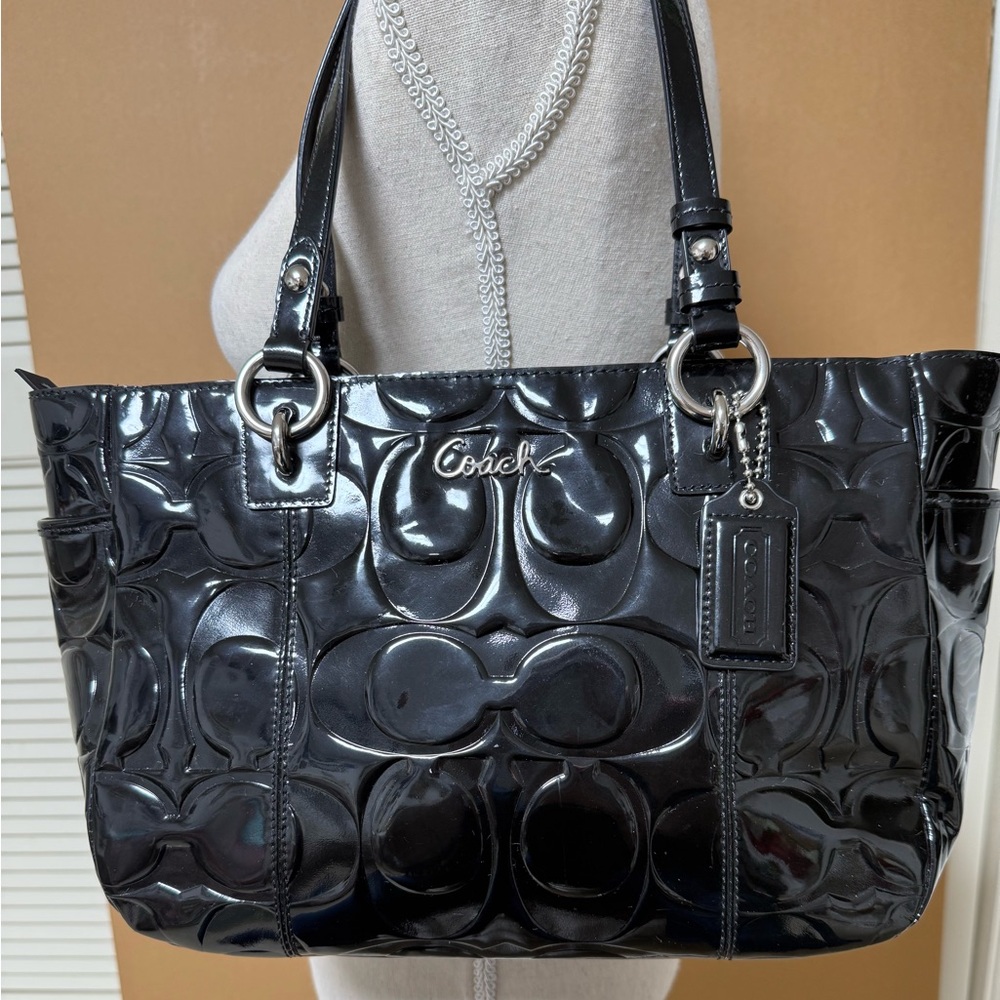 Coach Black Patent Leather Shoulder Bag